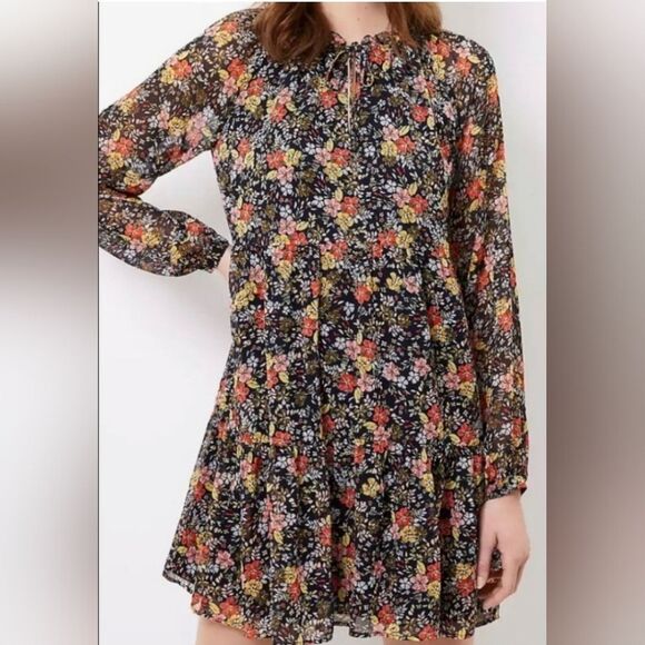 LOFT PLUS Floral Peasant Dress - Size 18 - Picture 1 of 8